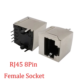 1/3/5tk RJ45 Pesa 8P8C võrgukaabli Liides Varjestatud Crystal Pea RJ45 8 Pin Emane Pistik PCB Board LAN Modulaarne Adapter