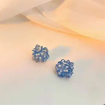 1 Paar Vintage Kingitus Prantsuse Pearl Silver Needle Elegantne Korea Stiilis Ear Stud Naine Kõrvarõngad Camellia Lill Kõrva-Klamber