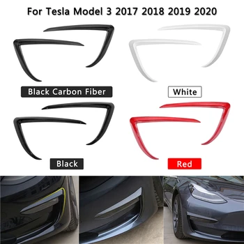 1 Paari Auto Ees Tera Sisekujundus ABS Black Carbon Fiber Valge Punane Tesla Model 3 2017-2022 Kerge Kulmu Tuul Nuga Udutuli Raam