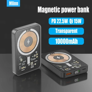 10000mAh Läbipaistev Magnet Traadita Power Bank PD22.5W Qi15W Kaasaskantav Turvaline Tagavara Aku Mag Jaoks Macsafe iPhone 14 13 12