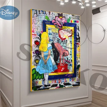 Disney Alice in Wonderland 5D diy graffiti pop art plakat diamond maali ristpistes komplekt, täielik ruut, ring home decor kingitus