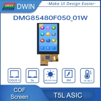DWIN Ultra-õhuke 5 Tolline TFT LCD Moodul suhelda Arduino 480*854 Pikslit Smart Ekraan Puutetundlik IO, UART, VÕIB-REKLAAMI