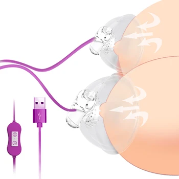 Elektriline Rindade Pump Tiss Jobu Vibraator Masturbator Stimulaator Massager Keelega Lakkuda iminapp-USB-Täiskasvanud Sugu Mänguasi Naine