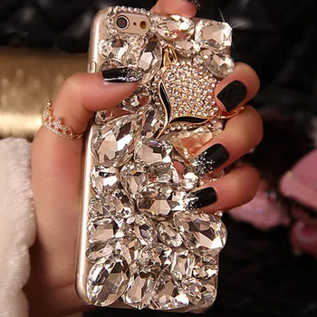 Fox Rhinestone Juhul Bling Kate coque iPhone 14 Pluss 11 12 13 mini Pro Max X-XR, XS Max 8 7 Pluss 6 Pluss Diamond Juhtudel Capa