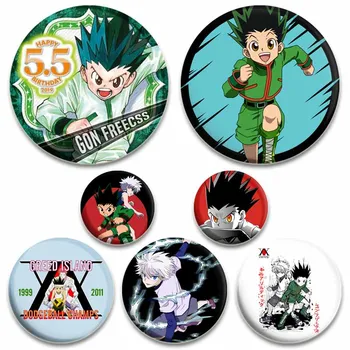 Hunter x Hunter Emailiga Pin-Sulam Ring Anime Rinnamikrofon Nööpnõelad Cartoon Prossid kohta Seljakott Armas Manga Joonis Märgid Tarvikud Kingitused