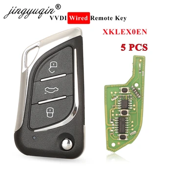 jingyuqin 5tk/palju XKLKS0EN Traat 3 nuppu Flip Remote key tööd Xhorse VVDI Peamine Vahend, inglise Versiooni