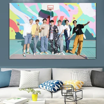 Kaasaegne Stiil on Lõuna-korea Boy-Band-Bts Lõuendile Maali Poster filmitäht Seina Art Prints Pilte Magamistoaga Kodu Kaunistamiseks