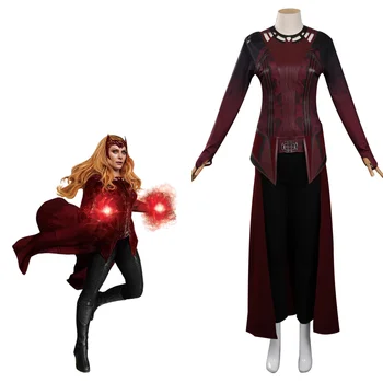 Kummaline, Multiverse Hullus Scarlet Nõid Wanda Cosplay Kostüüm Varustus Halloween Carnival Ülikond