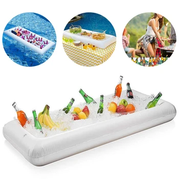 Suvel PVC Täispuhutavad Ice Bar Teenindavad Baar Buffet Juua Lahe Jää Ämber äravoolukork Pool Piknik, Telkimine 130*50*13cm