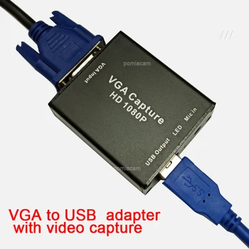 VGA-to-USB adapter converter， Toetab audio ja video capture card 1080p VGA kaabel , VGA sisend USB2.0 Väljund