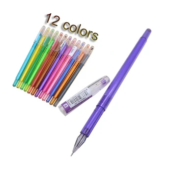 1 tk Õpilane Värvi geeli pliiats 0,5 mm valge geeli pliiats Crystal pen 12 värvi Student office maal akvarell pen Vee baasil tindiga