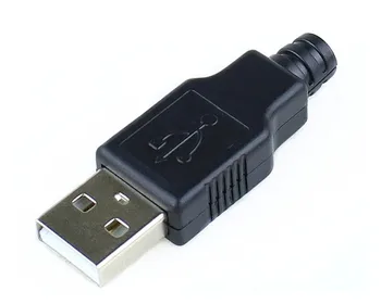 10 Komplekti DIY USB-Pistik Pistik Tüüpi Mees 4-Pin Ühendamine Adapteri Pesa Joota Tüüp Must Plastik Kest Andmeside