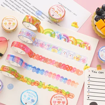 100 TK Washi Paber Armas Värvikas Cartoon Loomade Rainbow Jaapani maalriteip jaoks Külalisteraamatusse Päevik Album Kunsti, Käsitöö Teataja DIY
