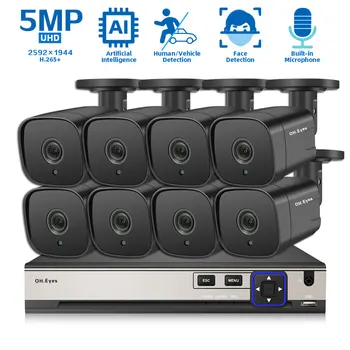 10CH 4K POE NVR videovalve Süsteem Koos 5MP POE IP-Bullet Kaamera Väljas Veekindel CCTV Kaamera Security System Kit 8CH