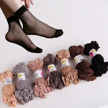 10tk Üliõhukesed Läbipaistev Sokid Suvel Nähtamatu Sokid Naistele, Hingav Crystal Siidist Sukad Antibakteriaalne Paat Sokid