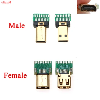 1tk 19P Mini Micro Hdmi-ühilduvate Mees Pistikud kullatud D Tüüpi Naine Isane Pistik PCB Micro Hdmi-ühilduv Pesa