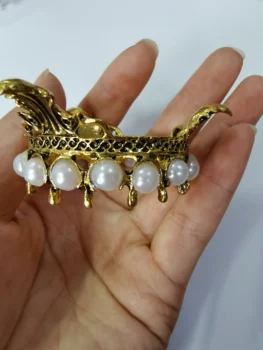 1tk Pintsel Pliiats Hammas Seista Hoidja Metallist Küünte Golden Crown Pearl 31 Disain, Maniküür Küünte Art Vahendid, Pliiats, mis Näitab Riiul Crown Omanikud