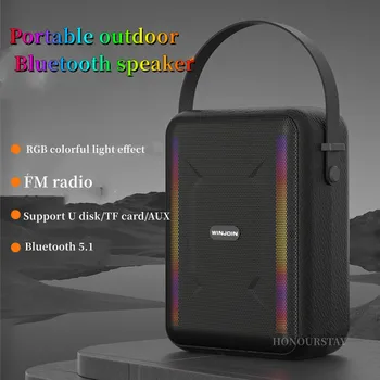 2.5 inch high-power, Bluetooth 5.1 speaker kaasaskantav veerus raadio RGB värvi tuli stereo music center square dance boombox