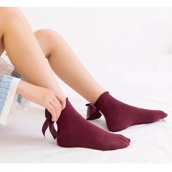 27 Värvid Jaapani Streetwear Sokid Naiste Vibu Sokid Mood Naiste Segast Candy Värvi Lühikesed Sokid Armas Daamid Sõlm Sokken