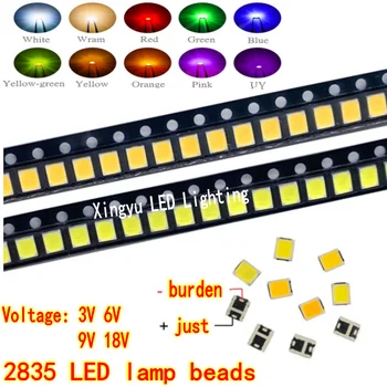 2835 chip LED lamp rant 3V6V9V18V esile 0.2W0.5W1W soe külm valge punane roheline sinine kollane SMD chip lamp rant