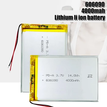 3.7 V 4000mAh 606090 Rakkude Liitium Li-po Battery Li-ion Polümeer Akud Tablett, E-Raamat Powerbank ARVUTI Sülearvuti