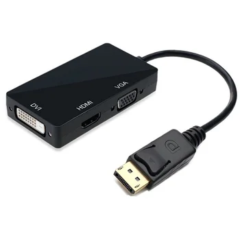 3 in 1 DisplayPort-DP-HDMI-ühilduvusega DVI-VGA Adapter Kaabel 1080P Converter-Liides PC-arvuti, Dataprojektor, Sülearvuti HDTV