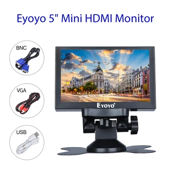 5 AV-tolline LCD-Auto Jälgida kaasaskantav Rearview Backup Kaamera Ekraani CCTV ekraan Monitor HDMI VGA BNC Port Home Security