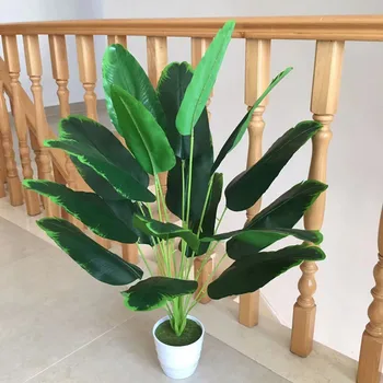 81cm 1tk Kunstlik Taim Banaan Puu Võltsitud Palmi Lehed Väljas Troopiline Aed Suure Taimi Kodu Kaunistamiseks Green Home Decor
