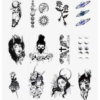 Ajutine Veekindel Tattoo Naised Tume Märgi Kujutise Väike Lill Käe Ühekordselt Võltsitud Tattoo