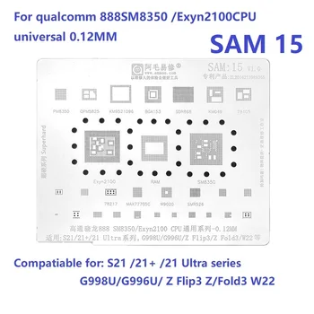 AMAOE BGA Reballing Šabloon Samsung SAM15 14 11 A10 A40 A12 A70 A71 S5 S6 S7 S20 Lisa 20 3 LCD CPU, Android 3D Universaalse Komplekti