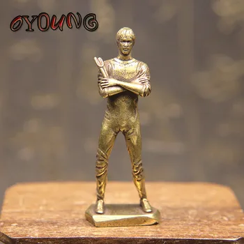 Antiik Tahke Messingist Micro Nikerdamist Bruce Lee Kung Fu Kaunistused Puhas Vask Home Decor Sisustus, Käsitöö, Käsitöö Ja Vintage Meeste Kingitus