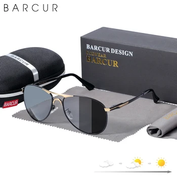 BARCUR Photochromic Päikeseprillid Kvaliteetne Meeste Brändi Disainer Polariseeritud päikeseprillid Sõidu Meeste päikeseprillid UV400