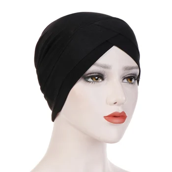 Bohemian Hijab Mütsid Moslemi Naiste Tahked Värvi Sall (Sun Protection Cap Moslemi Multifunktsionaalne Turban Müts Kõrge Kvaliteediga Naiste Mütsid