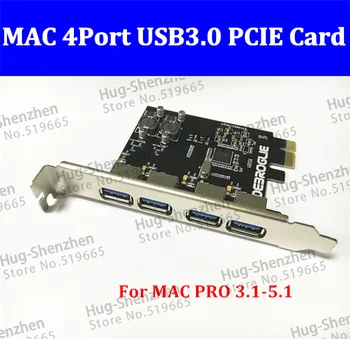 Cableless kiire 4 Port USB 3.0 PCIE pesa PCI Express Kontrolli Kaardi Adapter esipaneelil MAC PRO 3.1-5.1/OSX 10.8-10.14.5