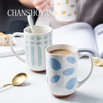 CHANSHOVA 450ml Suur Võimsus Keraamiline Joomine Paar tassi armas kohvitass teacup Isiksuse Hiina portselan H603