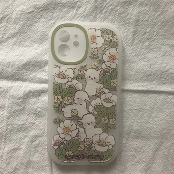Cute cartoon lambad lilled luksus telefoni case for iphone 13 pro max 14 pluss 7 8 se2 12 mini 11 xr, xs x 6s 6 se2020 se3 tagakaas