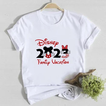 Disney 2023 perepuhkuseks Naiste Pluusid-Euroopas ja Ameerikas Mood Uued Vabaaja Reisi Tüdruk Riided, Miki Minni Harajuku Tops