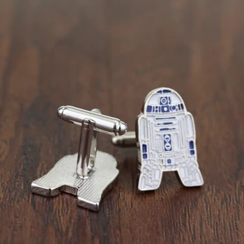 Filmi Ehted Star Wars Robot R2-D2 mansetinööbid Ehted Kosmoselaev Mehhaanik kvaliteetne Äri Pool Cufflinks Hulgimüük