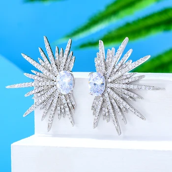 GODKI täiesti Uus kuum Fashion Populaarne Luksus Crystal Tsirkoon Kõrvarõngad Säde Kuju Lill Kõrvarõngad Ehted naistele