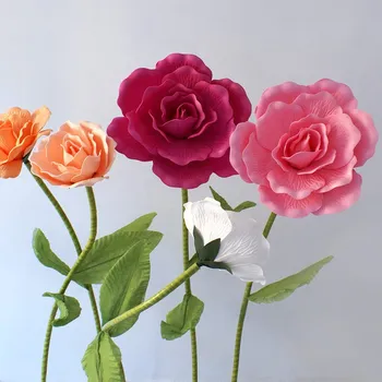 Hiiglane Kunstlik PE Suur Vaht Lill Võltsitud Rose Pulmad Taust Maantee Akna Ekraani Pool Lava Kaunistamiseks