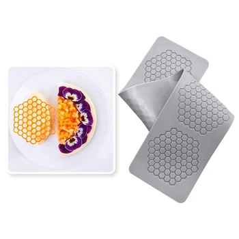 Honeycomb Kujuga Silikoonist Fondant Kook Äärise Kaunistamiseks Pits Matt Bakeware Köök Vahend DIY Kook Fondant Šabloon Hallitusseened