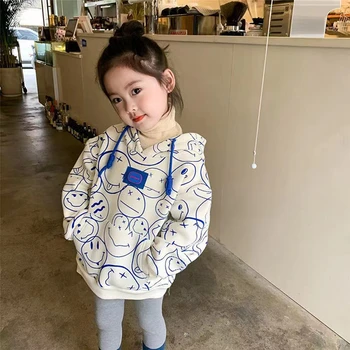 Hupparit Tüdrukud Poisid New Kids Riided korea Fashion Vabaaja Cute Cartoon Pikkade varrukatega Puuvillane Topp Laste Dressipluus