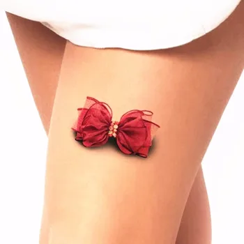 Ilu 3D Bowknot Ajutine Tätoveering Body Art Tattoo Flash Kleebis Veekindel Henna Tätoveering Selfie Ühekordsed Kleepsud Tattoo