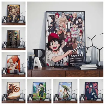 Jaapani Anime Plakat, Minu Kangelane Akadeemiliste Ringkondade Plakat Teenetemärgi Cuadros Maali Seina Art Teenetemärgi Baar Tuba Decor Canvas Poster