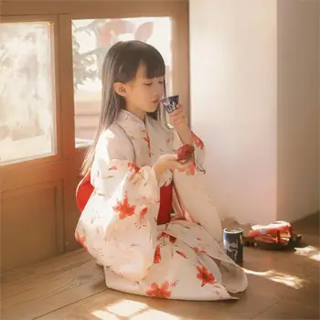 Jaapani Traditsioonilise Stiili Laste Kimono Pikk Varrukas, Lapsed, Beebi Tüdrukud Rõivad Riided Trükitud Yukata Kostüümid 1tk ZL890