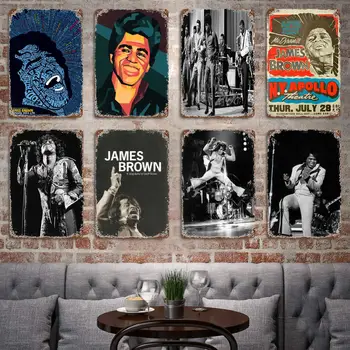 James Brown Ristiisa Hinge Plakat Vintage Tina Märk Metallist Märk, Dekoratiivsed Tahvel eest, Pubi, Baar, Man Cave Klubi Seina Kaunistamiseks