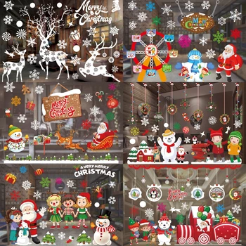 Jõulud Windows Kleebis Häid Jõule Kaunistused Koju 2022 Christmas Ornament Xmas Navidad Noel Kingitused Uus Aasta 2023