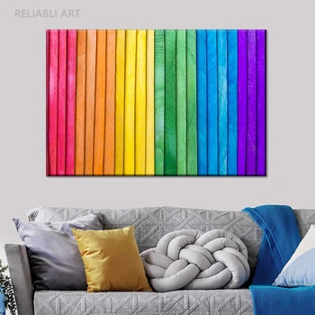 Kaasaegne LGBT Vikerkaare Lipu Lõuendile Maali Värvikas LGBT Seina Art Gay Lipu Plakatid ja Pildid elutuba Home Decor Cuadros