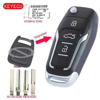 Keyecu Uuendatud Flip Remote Auto Võti Fob 433MHz ID40 Kiip Opel Astra G, Zafira B 1998 1999 2000 2001 2002 2003 2004 6239052