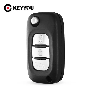 KEYYOU 3 nuppu Flip Remote Key Shell Case (Fob) Jaoks Renault Clio Kangoo Modus Megane Auto Võti